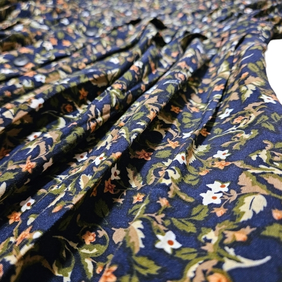 VTG 80s Karin Stevens Floral Midi Dress 8 Lace Collar Pocket Prairie Cottagecore - Picture 14 of 16